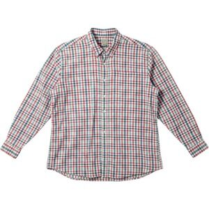 L.L.Bean‎ Button Front Shirt Mens XXL-Tall Red Blue Plaid Organic Cotton 510601